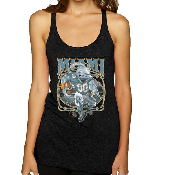 Wild Bobby, Miami Fans | MIA Fantasy Football ,Sports, Women Tri-Blend Racerback Tank Top, Vintage Black, Large