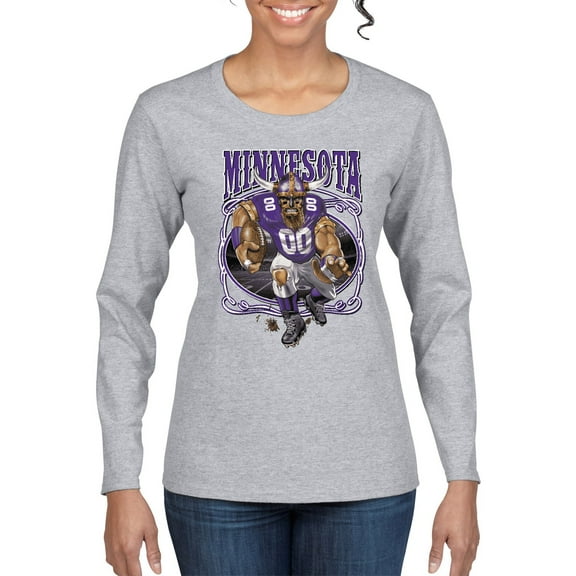 Wild Bobby, Minnesota Fans | MIN Fantasy Football ,Sports, Women Graphic Long Sleeve Tee, Heather Grey, XX-Large