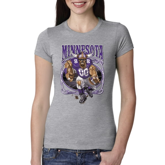 Wild Bobby, Minnesota Fans | MIN Fantasy Football ,Sports, Women Slim Fit Junior Tee, Heather Grey, Medium