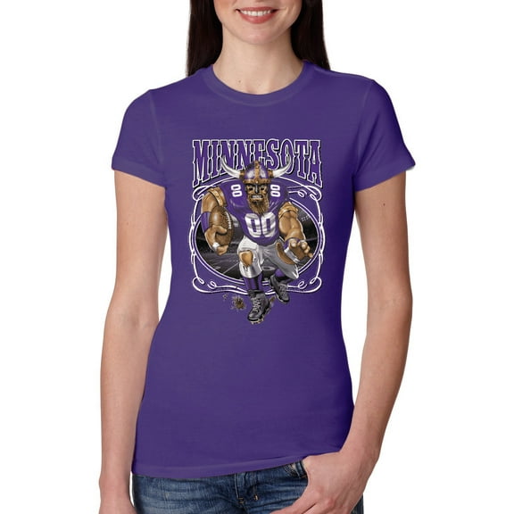Wild Bobby, Minnesota Fans | MIN Fantasy Football ,Sports, Women Slim Fit Junior Tee, Purple Rush, X-Large