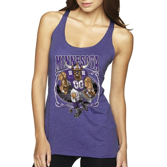 Wild Bobby, Minnesota Fans | MIN Fantasy Football ,Sports, Women Tri-Blend Racerback Tank Top, Purple Rush, Large