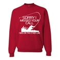thumbnail image 1 of Wild Bobby, Missed Your Call Fishing Line Joke Fishing Unisex Crewneck Graphic Sweatshirt, Red, 5XL, 1 of 3