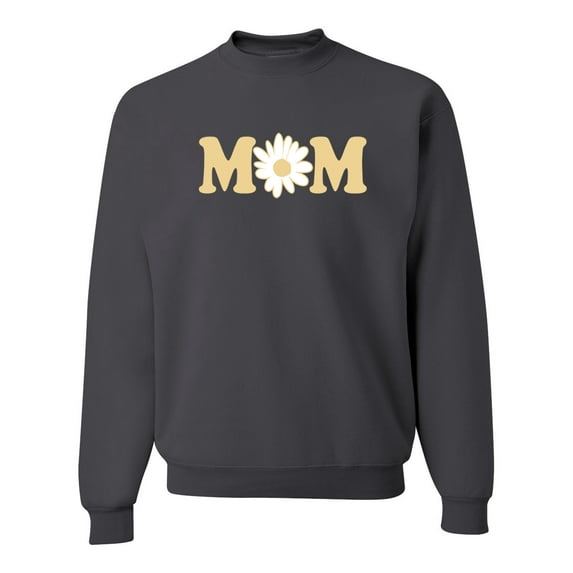 Wild Bobby, Mom Daisy Mother's Day Unisex Crewneck Sweatshirt, Charcoal, Medium