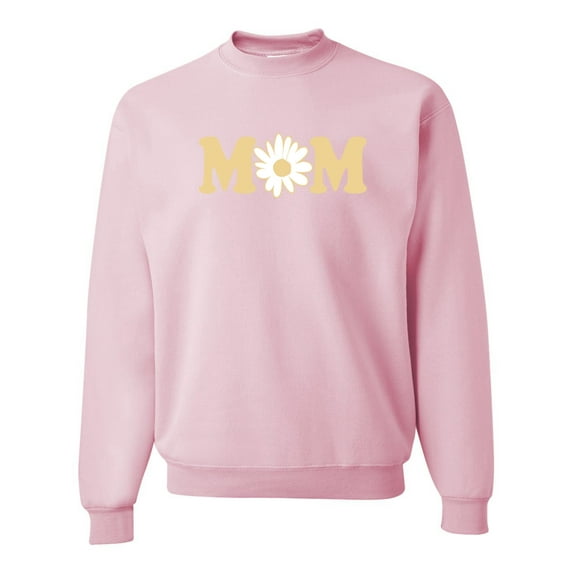 Wild Bobby, Mom Daisy Mother's Day Unisex Crewneck Sweatshirt, Light Pink, Large