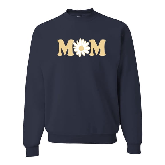 Wild Bobby, Mom Daisy Mother's Day Unisex Crewneck Sweatshirt, Navy, X-Large