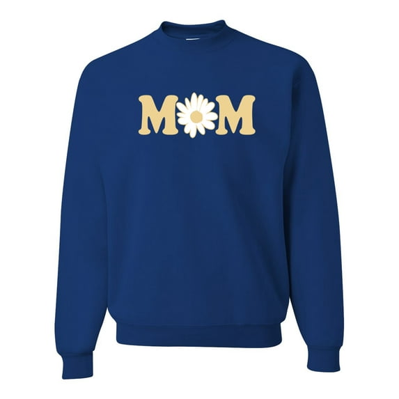 Wild Bobby, Mom Daisy Mother's Day Unisex Crewneck Sweatshirt, Royal, 3X-Large