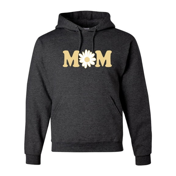 Wild Bobby, Mom Daisy Mother's Day Unisex Hoodie Sweatshirt, Heather Black, Large