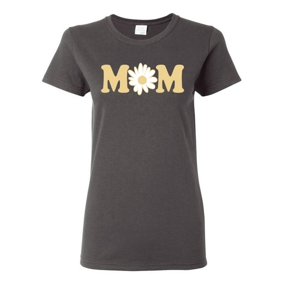 Wild Bobby, Mom Daisy Mother's Day Womens Graphic Tee, Charcoal, Large