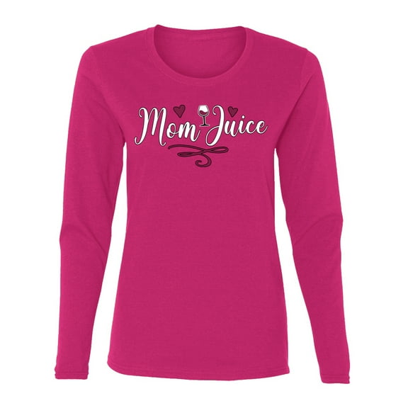 Wild Bobby Mom Juice Women Graphic Long Sleeve Tee
