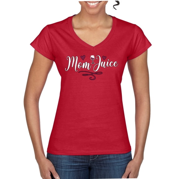 Wild Bobby Mom Juice Women Standard V-Neck Tee