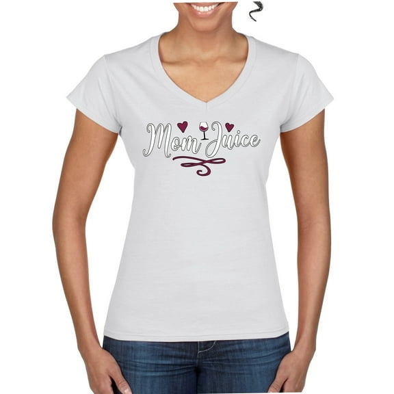 Wild Bobby Mom Juice Women Standard V-Neck Tee