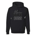 thumbnail image 1 of Wild Bobby, Mom Wife Boss Mother's Day Unisex Hoodie Sweatshirt, Black, Large, 1 of 6