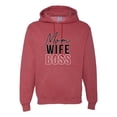 thumbnail image 1 of Wild Bobby, Mom Wife Boss Mother's Day Unisex Hoodie Sweatshirt, Vintage Heather Red, 3X-Large, 1 of 6