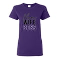 thumbnail image 1 of Wild Bobby, Mom Wife Boss Mother's Day Womens Graphic Tee, Purple, Large, 1 of 6
