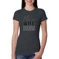 thumbnail image 1 of Wild Bobby, Mom Wife Boss Mother's Day Womens Slim Fit Junior Tee, Dark Grey, Small, 1 of 6