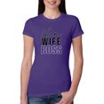 thumbnail image 1 of Wild Bobby, Mom Wife Boss Mother's Day Womens Slim Fit Junior Tee, Purple Rush, Small, 1 of 6