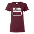 thumbnail image 1 of Wild Bobby, Mommy Battery, Mother's Day, Women Graphic Tee, Maroon, 3X-Large, 1 of 4