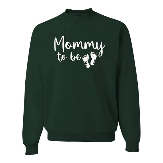 Wild Bobby, Mommy to Be Pregnancy Reveal Gift Parents to Be, Pop Culture, Unisex Crewneck Graphic Sweatshirt, Forest Green, XX-Large