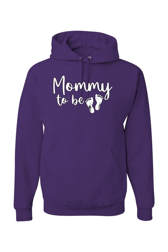 , Mommy to Be Pregnancy Reveal Gift Parents to Be, Pop Culture, Unisex Graphic Hoodie Sweatshirt, Purple, Large