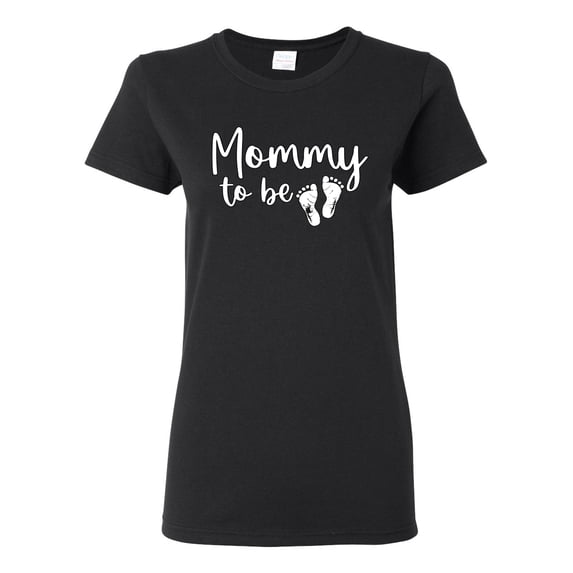 Wild Bobby, Mommy to Be Pregnancy Reveal Gift Parents to Be, Pop Culture, Women Graphic Tee, Black, Small