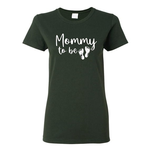 Wild Bobby, Mommy to Be Pregnancy Reveal Gift Parents to Be, Pop Culture, Women Graphic Tee, Forest Green, Small