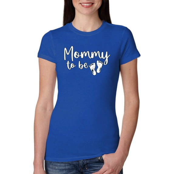 Wild Bobby, Mommy to Be Pregnancy Reveal Gift Parents to Be, Pop Culture, Women Slim Fit Junior Tee, Royal, Small