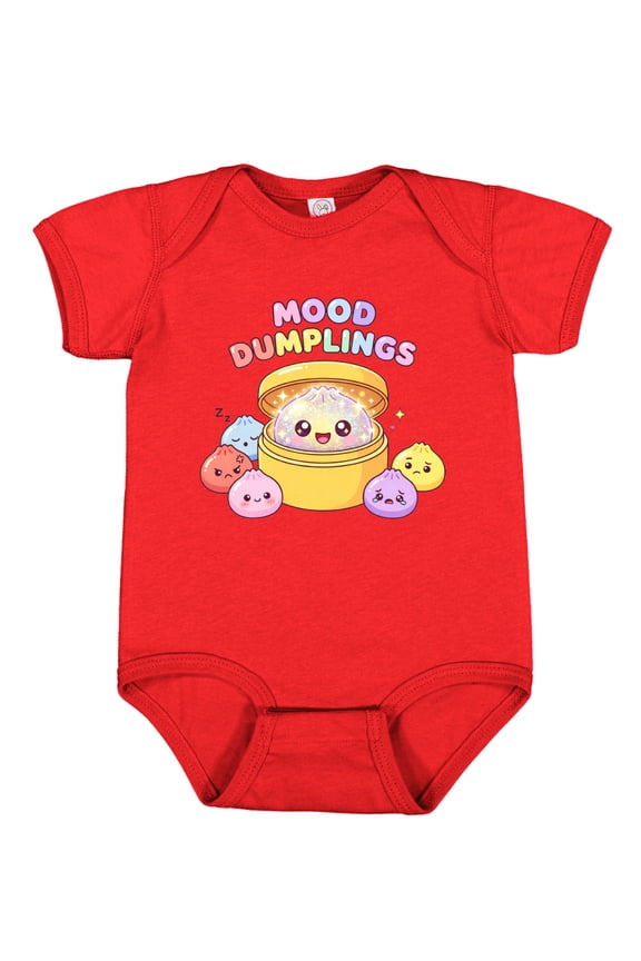 Mood Dumplings Kawaii Cute Dim Sum Emotional Dumpling Graphic | Unisex Novelty T-Shirt | Anime Food Lover Gift for Her Him Kids Baby Creeper Boys Girls Infant Bodysuit