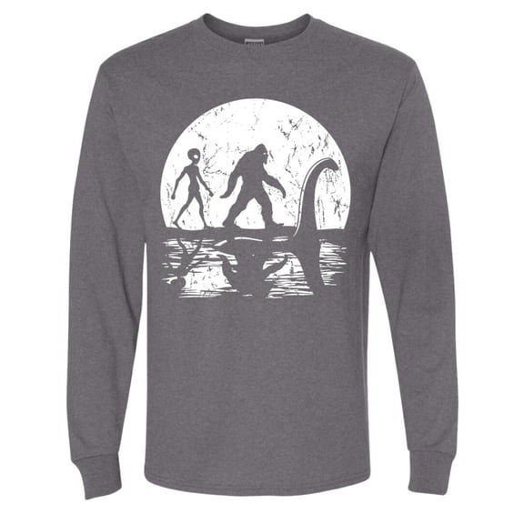 Wild Bobby Moon Silhoutte Bigfoot Shadow Big 3 Myths Men Long Sleeve Shirt