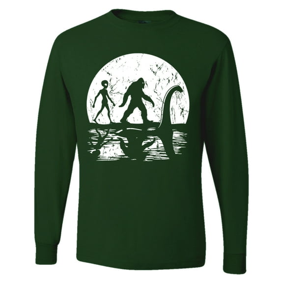 Wild Bobby Moon Silhoutte Bigfoot Shadow Big 3 Myths Men Long Sleeve Shirt