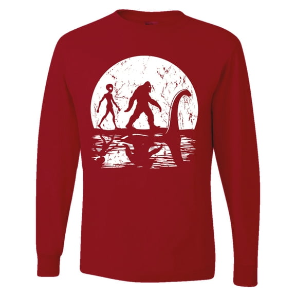 Wild Bobby Moon Silhoutte Bigfoot Shadow Big 3 Myths Men Long Sleeve Shirt