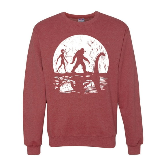Wild Bobby Moon Silhoutte Bigfoot Shadow Big 3 Myths Unisex Crewneck Sweatshirt