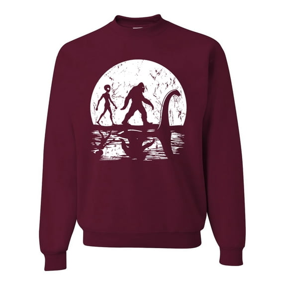 Wild Bobby Moon Silhoutte Bigfoot Shadow Big 3 Myths Unisex Crewneck Sweatshirt