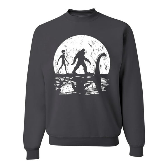 Wild Bobby Moon Silhoutte Bigfoot Shadow Big 3 Myths Unisex Crewneck Sweatshirt