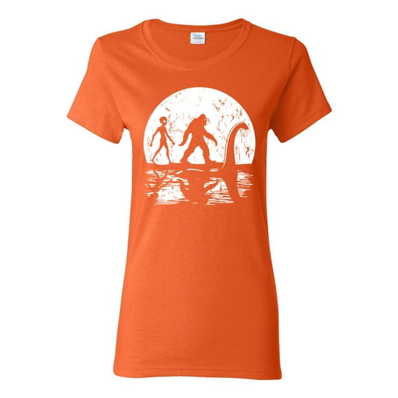 Wild Bobby Moon Silhoutte Bigfoot Shadow Big 3 Myths Women Graphic Tee