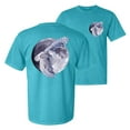 thumbnail image 1 of Wild Bobby, Mosaic Full Moon Owl Winter Snow, Animal Lover, Front and Back Garment-Dyed Short Sleeve Tees, Blue Lagoon, Small, 1 of 3