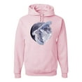 thumbnail image 1 of Wild Bobby, Mosaic Full Moon Owl Winter Snow Fashion Graphic Hoodie Sweatshirt, Light Pink, Large, 1 of 1