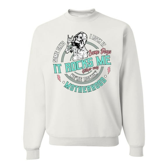 Wild Bobby Motherhood Some Days I Rock It Pastel Unisex Crewneck Sweatshirt