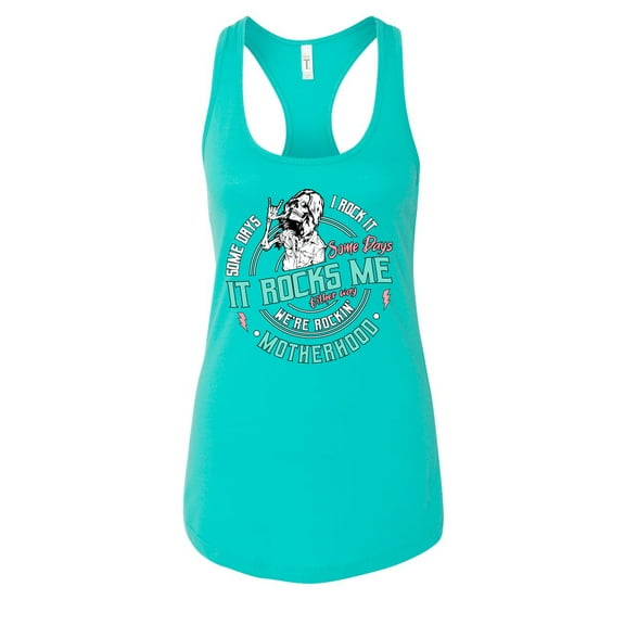 Wild Bobby Motherhood Some Days I Rock It Pastel Women Racerback Tank Top