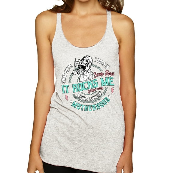 Wild Bobby Motherhood Some Days I Rock It Pastel Women Tri-Blend Racerback Tank Top