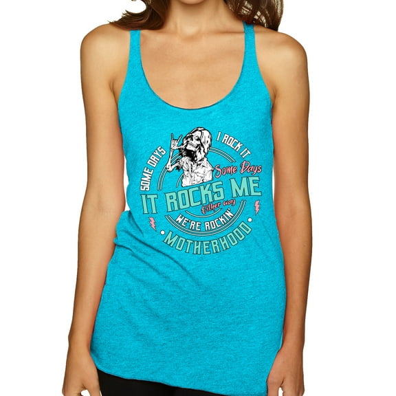 Wild Bobby Motherhood Some Days I Rock It Pastel Women Tri-Blend Racerback Tank Top
