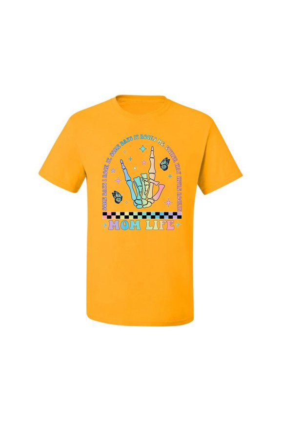 Motherhood Some Days I Rock It Skeleton Hand Men Tee