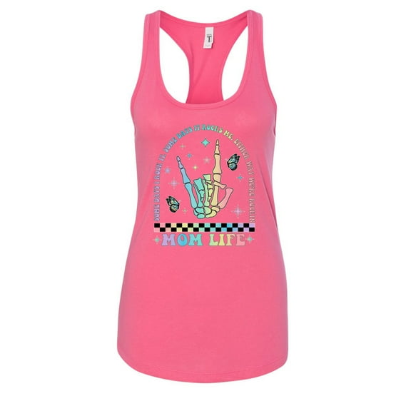 Wild Bobby Motherhood Some Days I Rock It Skeleton Hand Women Racerback Tank Top