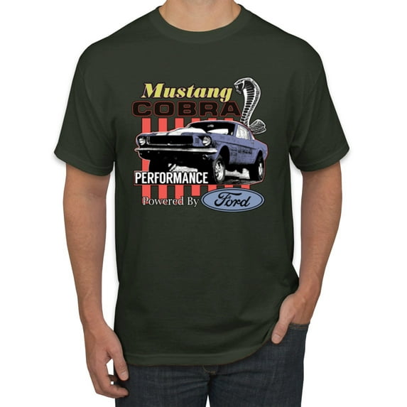 Wild Bobby, Mustang Cobra Performance Ford Cars and Trucks Men Graphic Tee, Forest Green, XX-Large