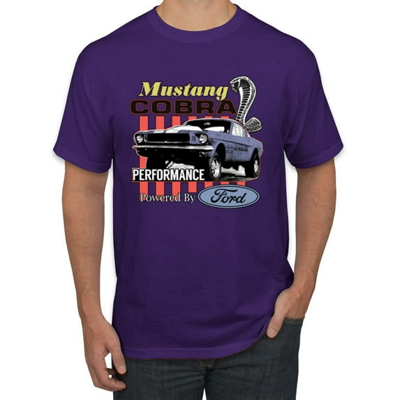 Wild Bobby Mustang Cobra Performance Ford Cars and Trucks Men Graphic Tee, Purple, Large