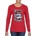 thumbnail image 1 of Wild Bobby, Mustang Ford Classics Cars and Trucks Women Graphic Long Sleeve Tee, Red, Small, 1 of 6