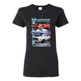 thumbnail image 1 of Wild Bobby Mustang Ford Classics Cars and Trucks Women Graphic Tee, Black, Large, 1 of 6
