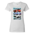 thumbnail image 1 of Wild Bobby Mustang Ford Classics Cars and Trucks Women Graphic Tee, White, Small, 1 of 6
