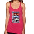 thumbnail image 1 of Wild Bobby Mustang Ford Classics Cars and Trucks Women Tri-Blend Racerback Tank Top, Shocking Pink, Small, 1 of 6