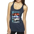thumbnail image 1 of Wild Bobby Mustang Ford Classics Cars and Trucks Women Tri-Blend Racerback Tank Top, Vintage Navy, Small, 1 of 6