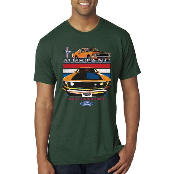 Wild Bobby, Mustang Powered by Ford Performance Cars and Trucks Men Premium Tri Blend Tee, Forest Green, Large
